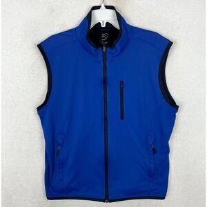 Zero Restriction Golf Vest Jacket Mens Large Blue Full Zip Tour Z700